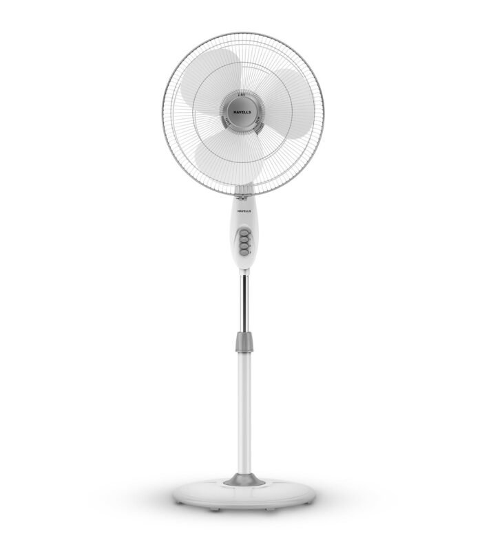 400mm Pedestal Fan| 120 Ribs Guard for Safety| Smooth Oscillation| Heavy Base| ISI Marked | 2 Year Warranty | Grey