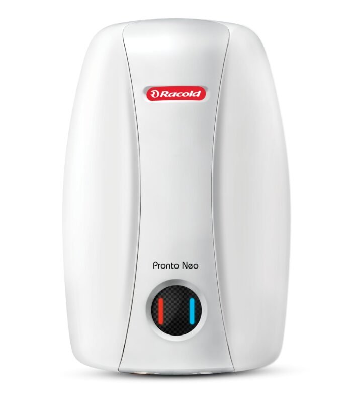 Electric Instant Water Heater 3L – Vertical Geyser for Bathrooom, Anti Backflow System, 3 Safety Levels, Rust Proof Body, Faster Heating, with Fire Retardant Cable, White