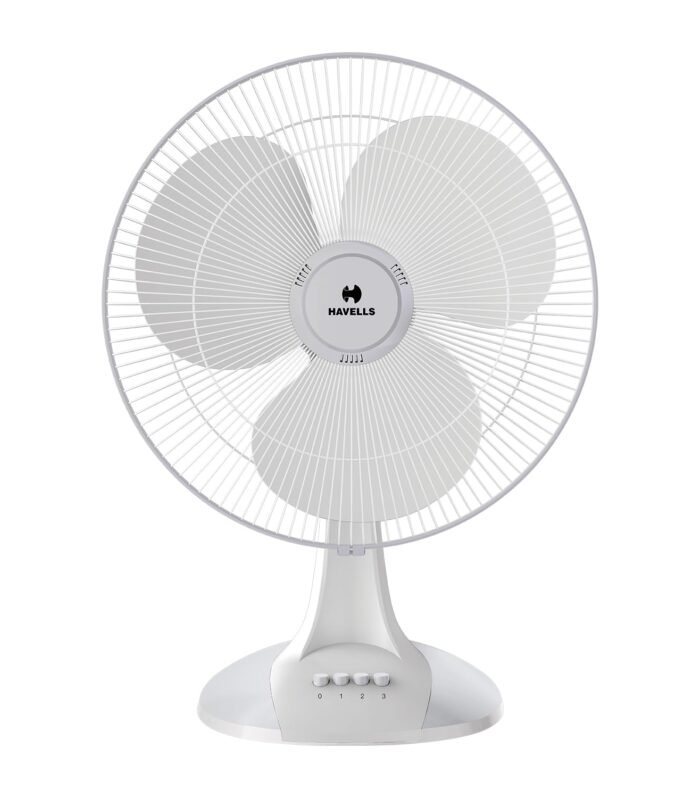 400mm Table Fan | Jerk free oscillation, 120 ribs guard, 3 Speed Settings, 1360 RPM Powerful Motor | Aerodynamically designed & balanced PP blades, 2 Year Warranty | (Pack of 1, White)