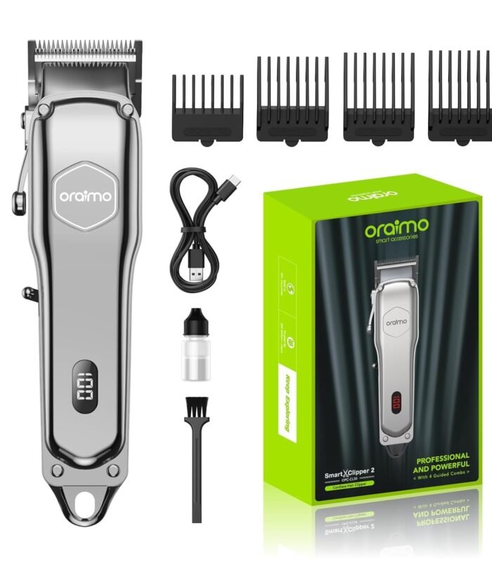 Cordless Trimmer for Men | Full Body Trimmer | Zero Gap Adjustment Blades | 150 Min Runtime | Display for Battery & Speed | Self-Sharpening Blades with 4 Guide Combs (OPC-CL30)
