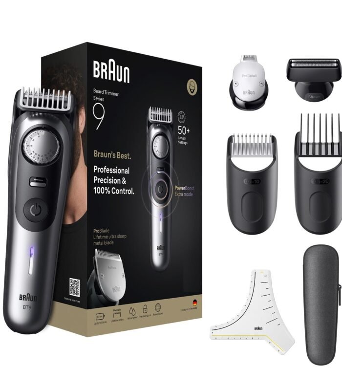All-in-One Trimmer for Men BT9520, Cordless with 180-Min Runtime, Lifetime Sharp Metal Blades, Waterproof, Precision Comb, 50+ Length Settings, Premium Case, 8-in-1