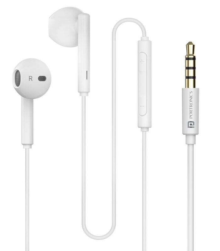 3.5mm Wired Earphones with In Line HD Mic, Powerful Audio, 14.2mm Dynamic Driver, Unique Earbuds Design, TPE Anti Tangle Wire,In line Controls,Wide Compatibility(White)
