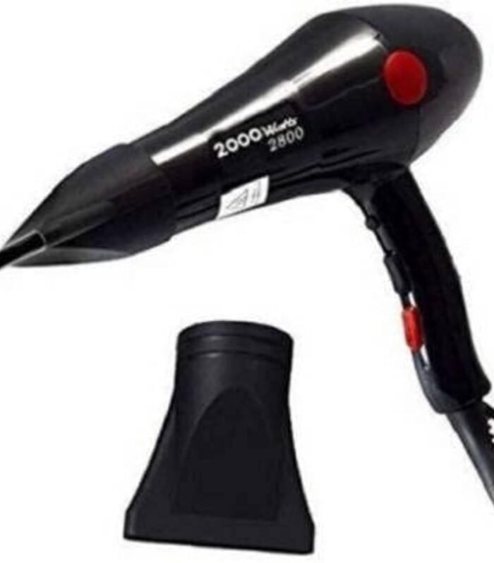 Hair Dryer Professional 2800 2 Speed Settings Hot Hair Dryer 2000 Watts (Black)