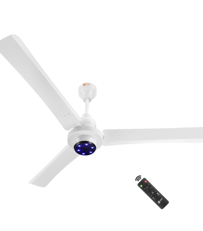 1400 mm BLDC Ceiling Fan with Remote | BEE 5-star rated Energy Saving Fan | 3-year warranty by Orient | (White)