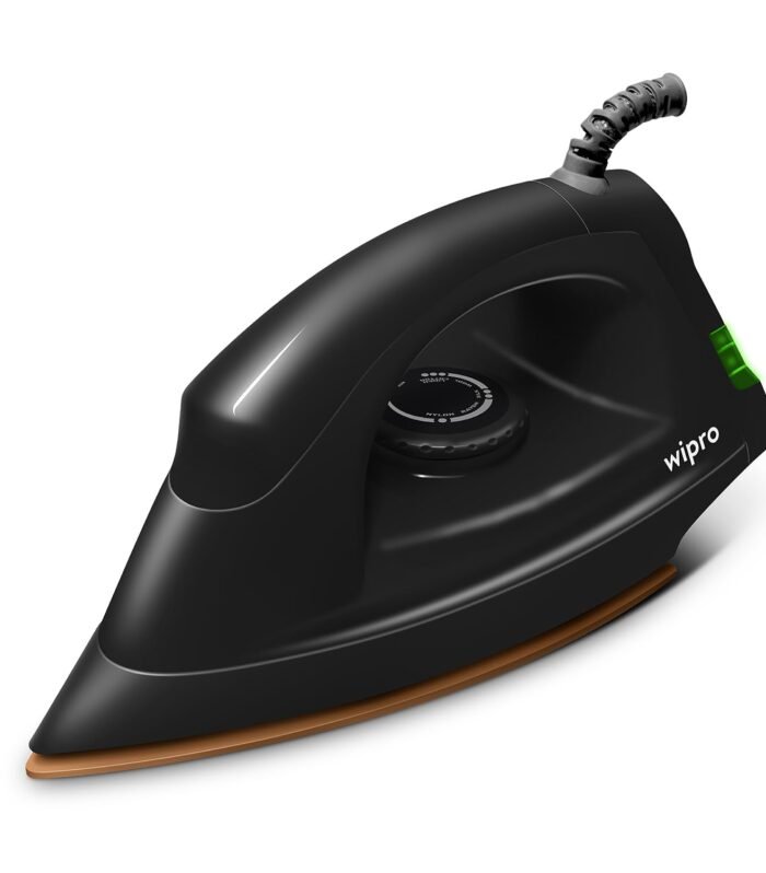 Automatic Electric Dry Iron 1200 Watt With Large LED Indicator | Large Soleplate|Anti Bacterial German Weilburger Double Coated Soleplate | Quick Heat Up - 1200 Watts, Black