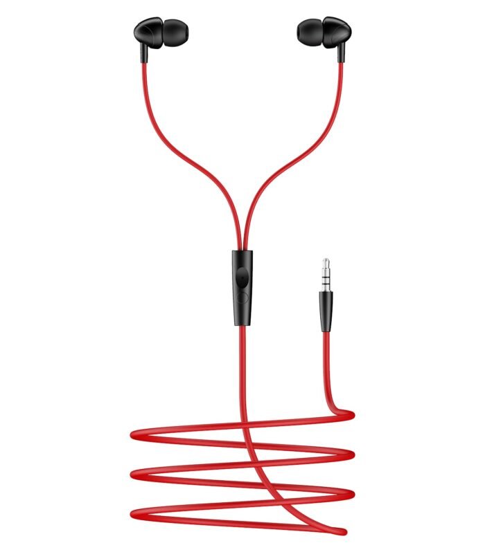 211 Wired Earphones with 10mm Drivers, Signature Sound, in-Line Microphone, 3.5mm Jack, Voice Assistant & 120cm Cables (Raging Black)