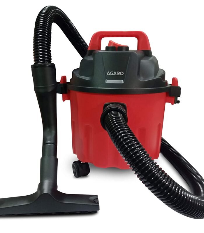 Rapid Vacuum Cleaner, 1000W, Wet & Dry, for Home Use, Blower Function, 10L Tank Capacity, 16.5 kPa Suction Power, Plastic Body, Red.