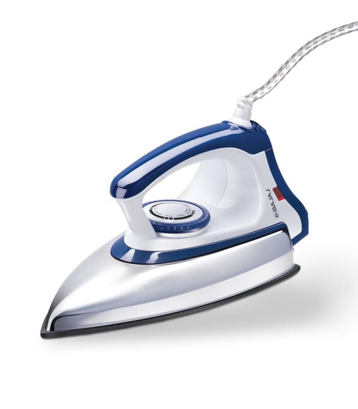 Stainless Steel DX-11 1000 Watts Dry Iron | Advance Soleplate And Anti-Bacterial German Coating Technology | Automatic Shut Off | Thermal Safety Fuse | 2-Yrs Warranty 【White & Blue】