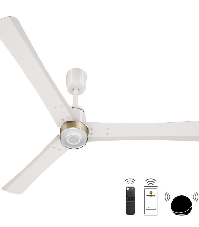 1200mm BLDC Ceiling Fan with Remote Control | BEE 5 star | High Air Delivery with Moonbeam LED Light | New Sleek Design | Newly Launched | 5 Year Warranty | Pearl White