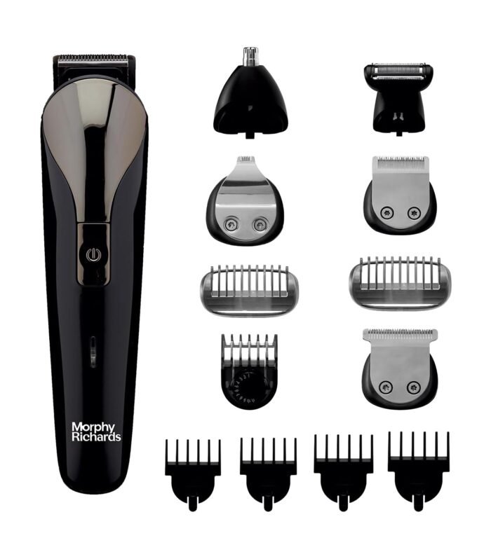 12-In-1 Grooming Kit For Men| Rechargeable All In One Men Trimmer|5 Face Nose Ear Hair Blades| Nose&Ear Trimmers| Private Part Shaving Body GroomersI2-Yr Warranty,Black