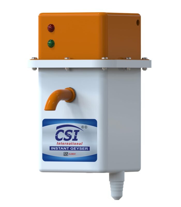 Instant Water Geyser 1 L Portable water heater, Auto Cut Off Feature with 1 Year Warranty, For Home, Office, Restaurant etc, Geyser Made of First Class Abs Plastic (white-orange)