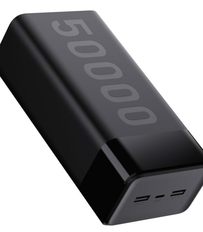 50000mAh Powerbank, 20W Fast Charging, Triple Output (2 USB & 1 Type C), PD, Quick Charge for iPhone, Android & Other Devices, Made in India + USB Type-C Input (Stylo Max 50k, Black)
