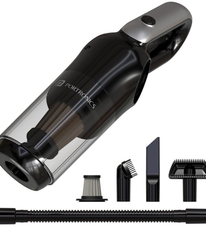 Rechargeable Handheld Vacuum Cleaner for Home & Car, Washable HEPA Filter, Multi-Function Nozzles, Floor Brush Nozzle, Cordless, Dry Vacuum, for Home Appliances (Black)