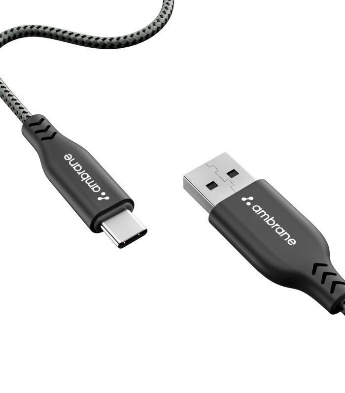 Type C Cable 3A Fast Charging 1M Braided Cable for Iphone Smartphones, Tablets, Laptops & other Type C devices, 480Mbps Data Sync, Quick Charge 3.0 (RCT 10, Black)