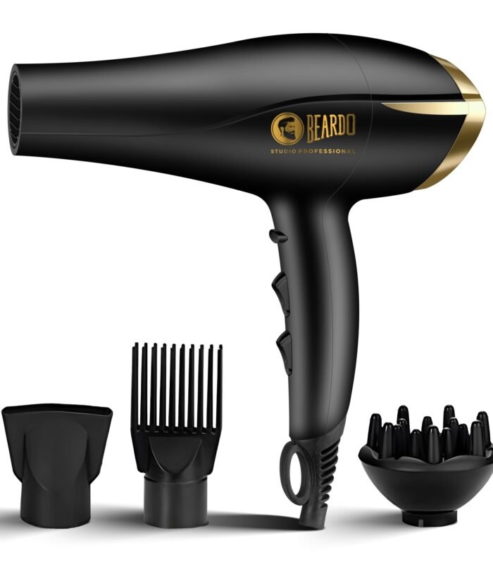 Studio Professional Tornado Hair Dryer With 2000 Watts Power|Ac Motor, Concentrator, Diffuser, 2 Speeds, 3 Temperature Settings & Cool Shot Feature|For Professional Drying Experience|Black