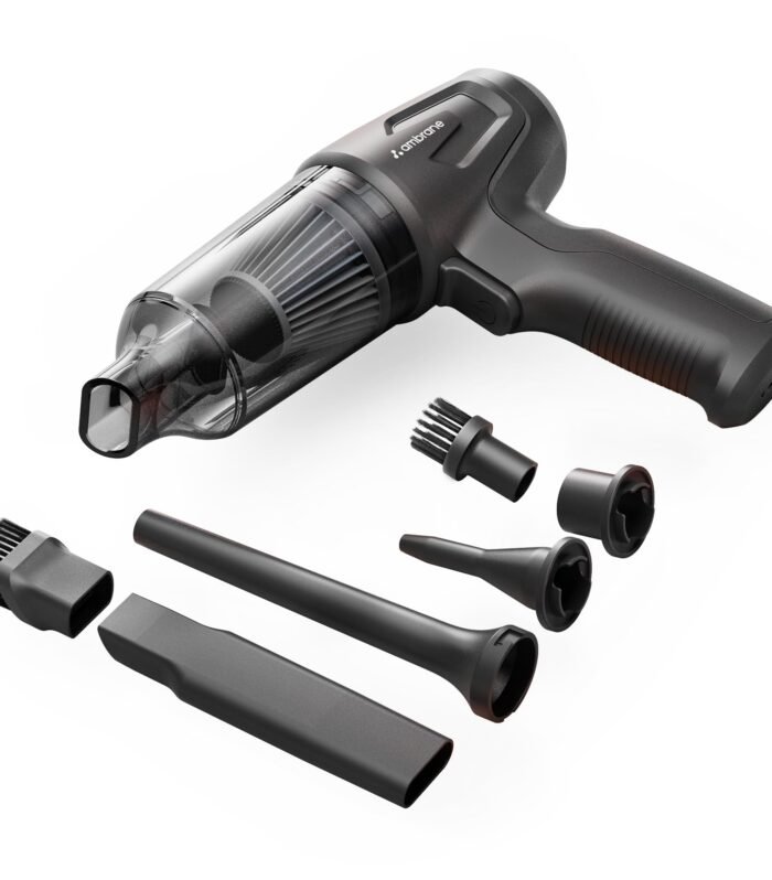 12kPA Powerful Suction 80W Wireless Hand Vacuum & Air Blower 2-in-1 Wireless Vacuum Cleaner, BLDC Motor HEPA Filter, Compact & Lightweight for Car, Home use, & Pet Hair (Mini Vac 02, Black)