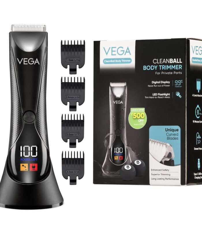 Full Body Trimmer for Men|Private Parts,Pubic Hair, Balls,Manscaping, Body Multi-Purpose|IPX5 Waterproof|No Nicks or Cuts|90 Min Non-Stop Runtime with LED Flashlight|Fast Charge VHTH-33