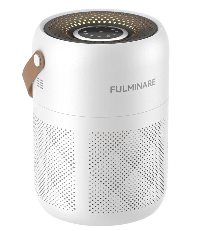 Air Purifiers for Bedroom, H13 True HEPA Air Purifiers, Quiet Small Air Filters, with Timer Sleep Mode Speeds Control Night Light, for Pets, Office, Living Room (White)