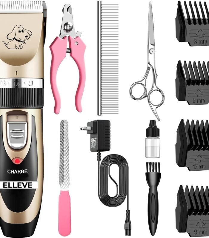 Dog Cat Hair Trimmer Cutting Machine For All Pets, Pet Grooming clipper kit, Professional Cordless Rechageable Heavy Duty Trimmers For Dogs Cats Labrador Shih Tzu German Shepherd Golden Retriever husky persian
