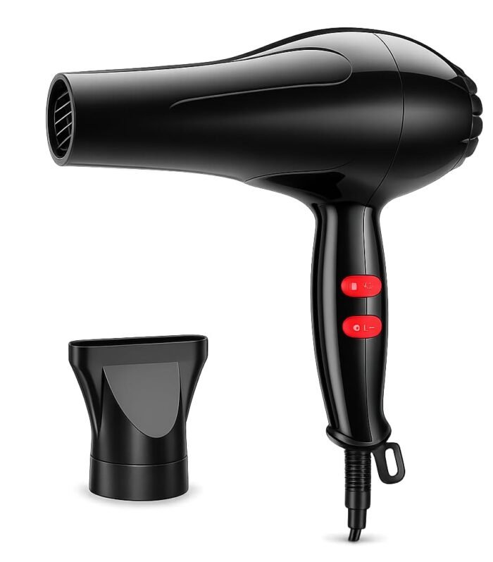 Hair Dryer 1800W Powerful Hot & Cold Air Blower for Women & Men | Lightweight Hair Dryer with Styling Nozzle | Fast Drying Hair Dryer for Home, Salon