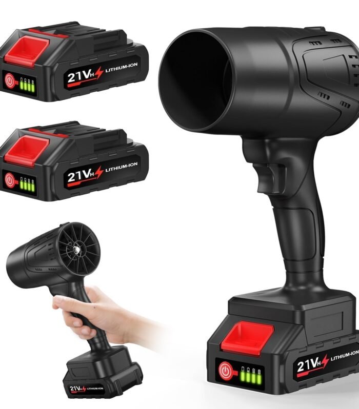 MANRUK Jet Air Blower 180000 RPM, 120 MPH, Lightweight Portable TurboDry Cordless Car Dryer, Hair Dryer with Adjustable Speeds, Rechargeable Battery, Safety Switch for Fast Drying & Styling(Double battery)