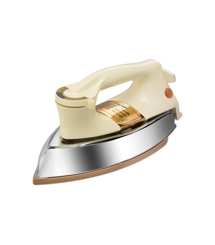 DHX-9 1000W Heavy Weight Dry Iron | Advance Soleplate And Anti-Bacterial German Coating Technology | Multiple Temperature Levels | 2 Yr Warranty 【Ivory】