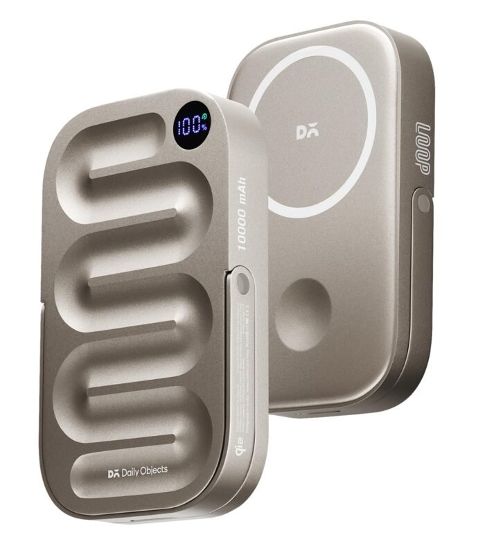 Loop Qi2 Certified 10000 Mah Mag-Safe Compatible Aluminium Wireless Power Bank|Fast Charging| Compatible with Samsung/OnePlus/iPhone 12/13/14/15/16/17/Pro Max|Pocket Size (Titanium)